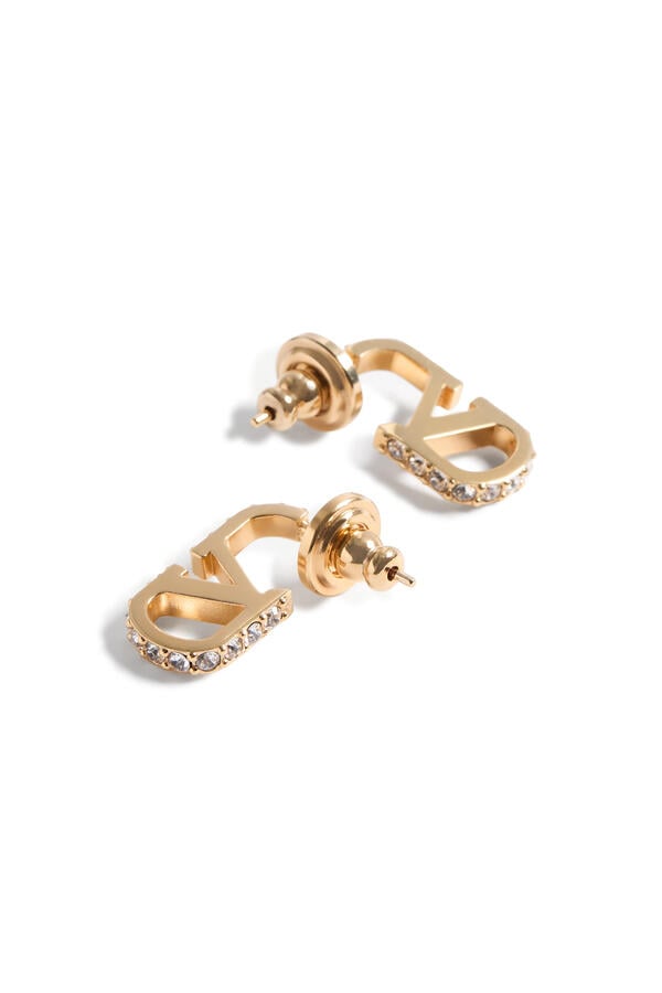 VLogo Signature Metal & Swarovski Crystal Earrings