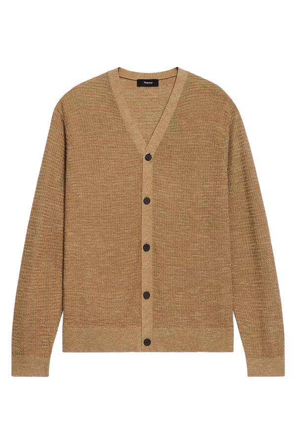 V-Neck Cardigan in Pacific Linen