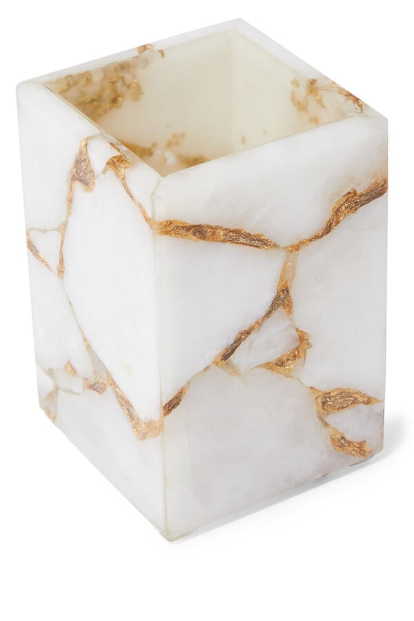 Taj Milk Quartz Brush Holder