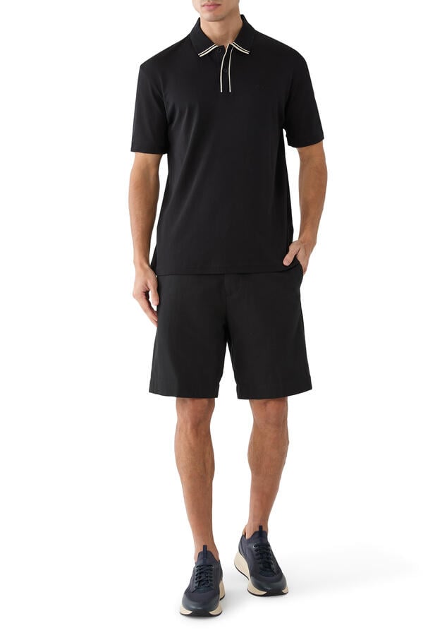 Striped Trim Polo Shirt