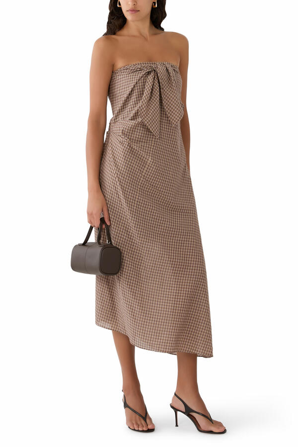 Check Strapless Dress 