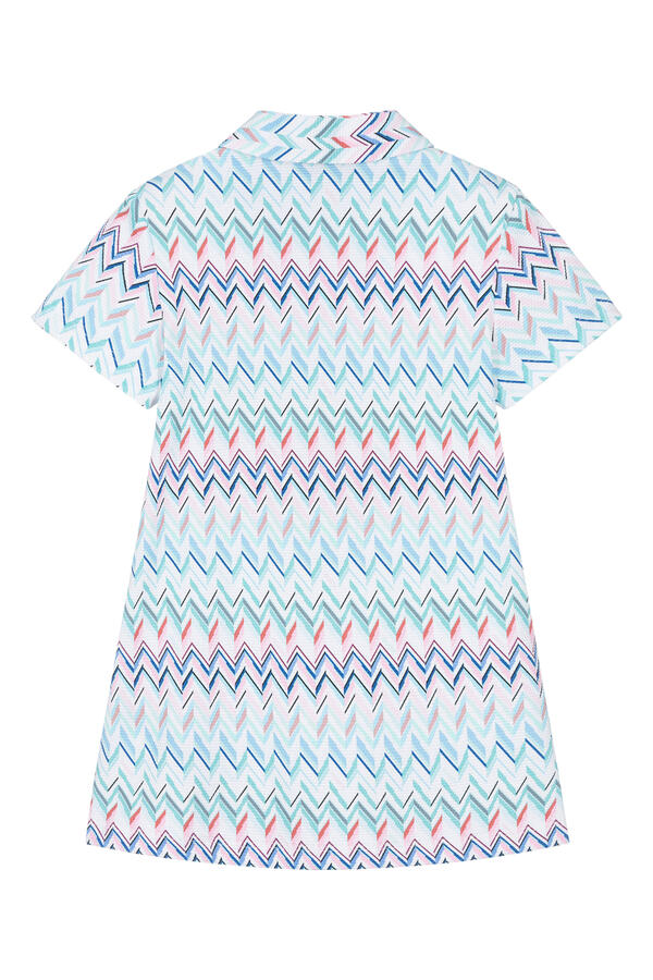 Kids Zigzag Print Polo Dress 
