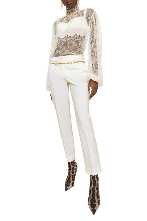 Low-Rise Wool Pants