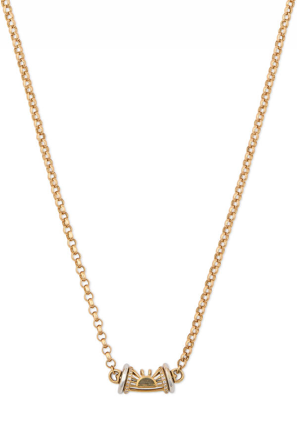 Warrior Dawn Necklace, 18K Yellow Gold with Diamonds & Orange Topaz