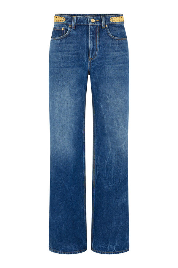 Straight-Cut Denim Jeans