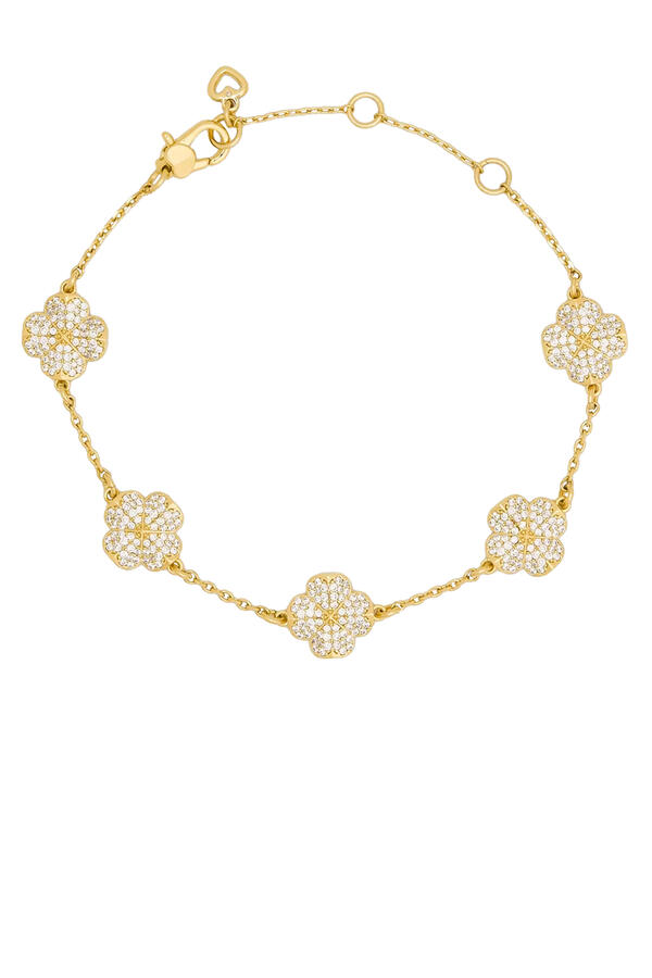Spade Flower Pave Scatter Bracelet