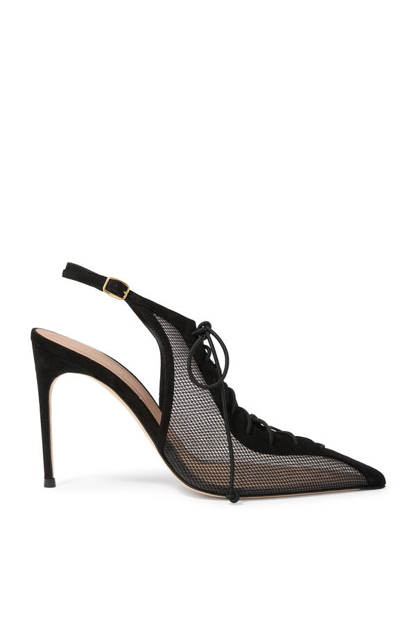 Alia 90 Pumps in Stocking Mesh