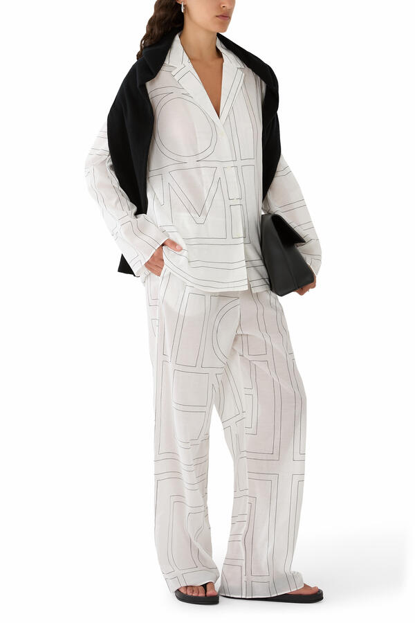 Monogram Cotton-Blend Pajama Bottoms