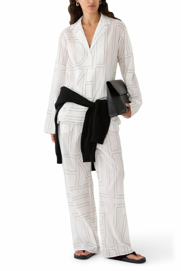 Monogram Cotton-Blend Pajama Top