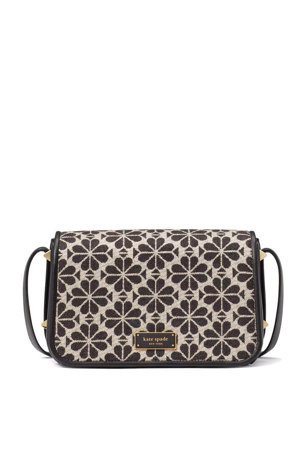 Spade Flower Jacquard Small Flap Crossbody Bag