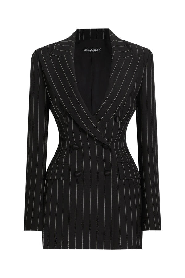 Double-Breasted Pinstripe Wool Jacket 