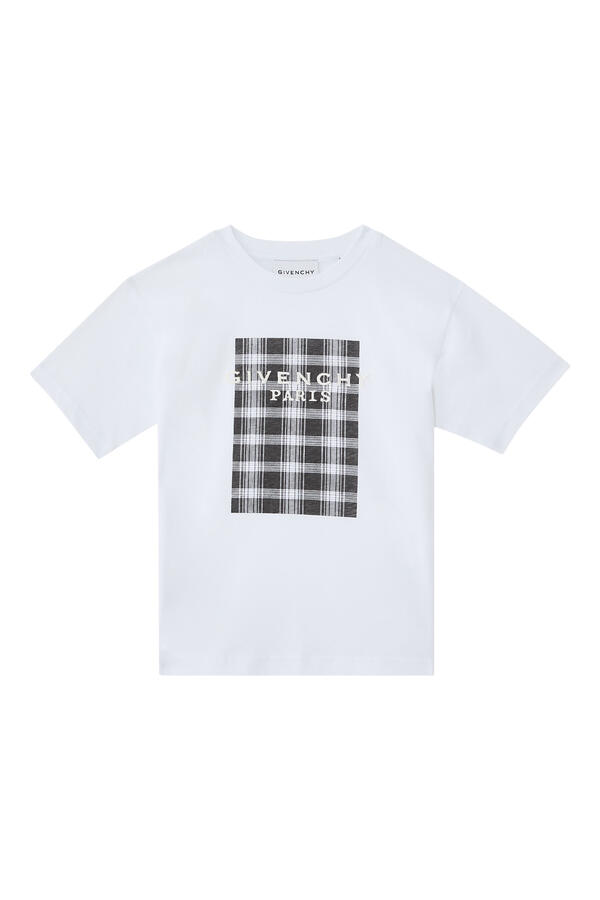 Kids Logo Check-Print T-Shirt