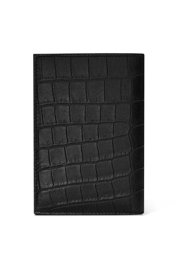 Tiny Cassandre Crocodile-Embossed Credit Card Wallet