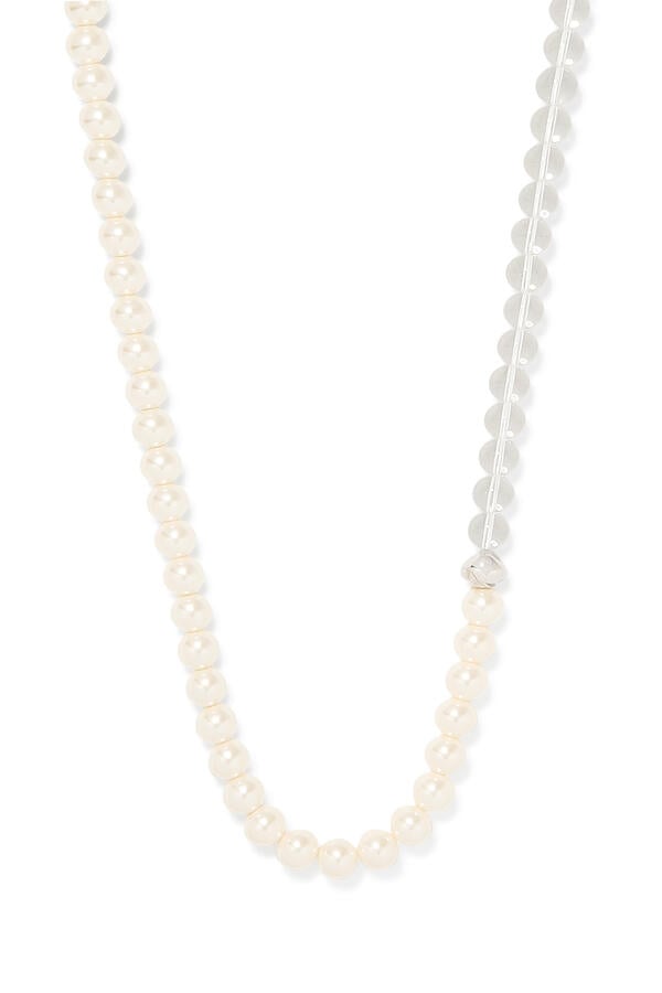 Two-Toned Necklace, Plated Metal & Enamel