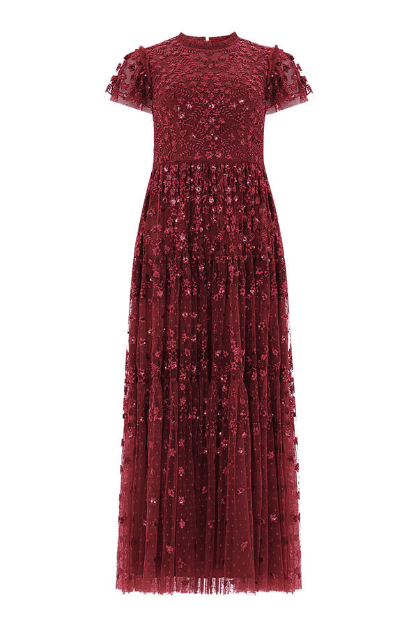Clover Short Sleeves Ankle Gown