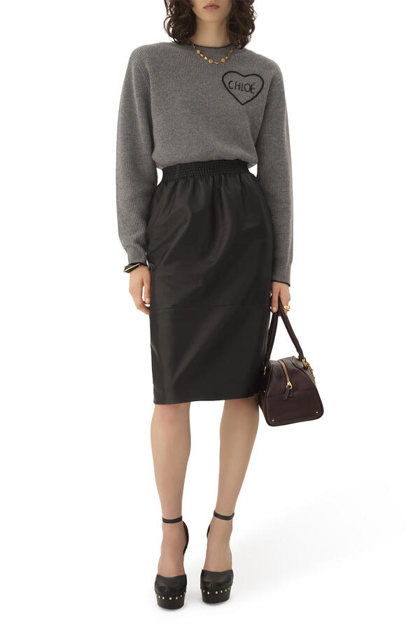 Cropped Fitted Logo Jumper