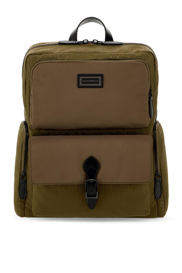 Embossed Flap Pocket Backpack