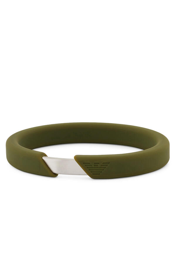 Eagle Logo Bracelet, Silicone & Sterling Silver