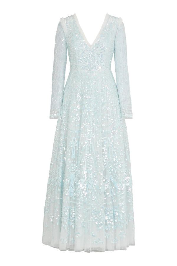 Chandelier Cape Ankle Gown