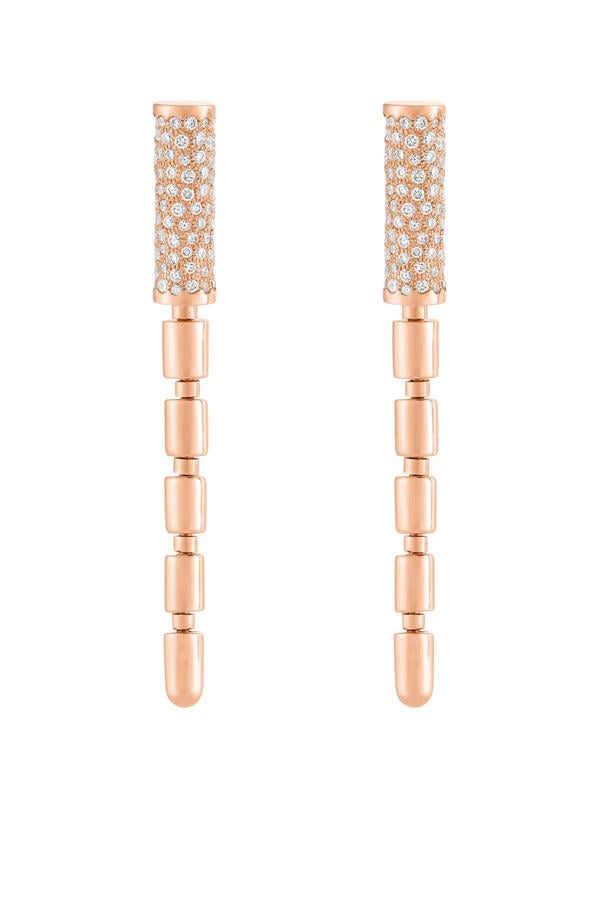 Iteru Earrings, 18k Rose Gold & Diamonds