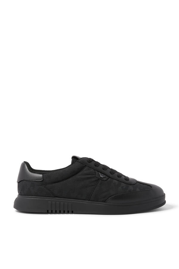 Nylon Sneakers with Leather Details