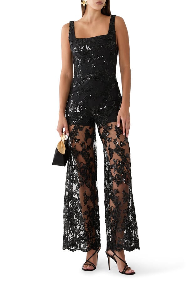 Isabella Embellished Lace Jumpsuit