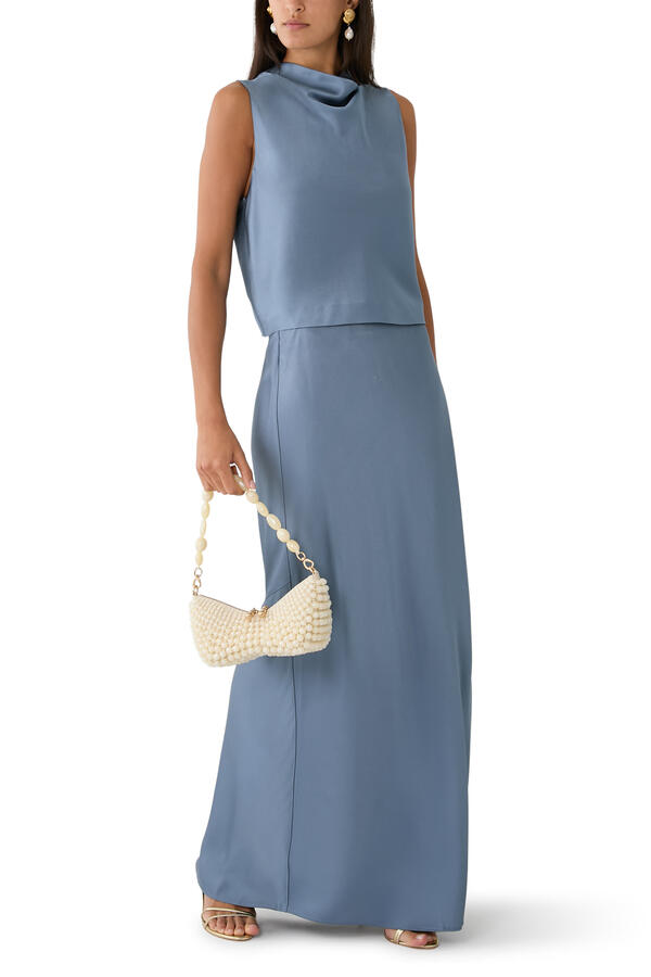 Satin Maxi Slip Skirt 