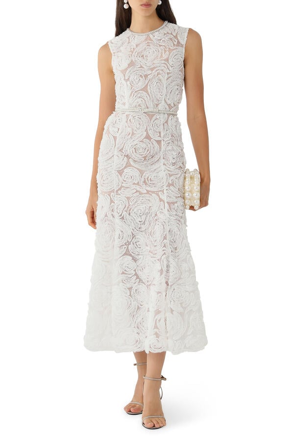 Tulle Lace Midi Dress