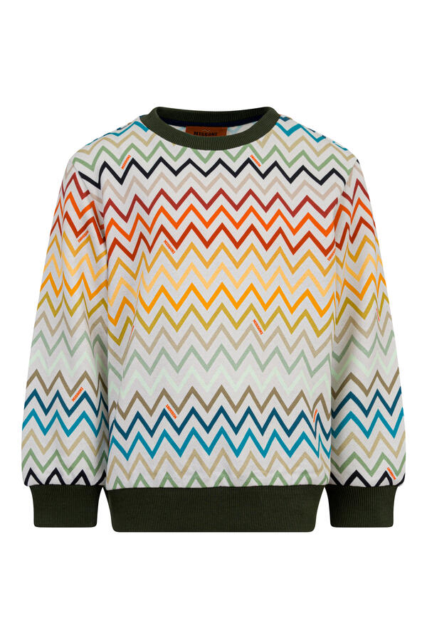 Kids  Zig Zag Fleece Long Sleeve Crewneck Sweatshirt