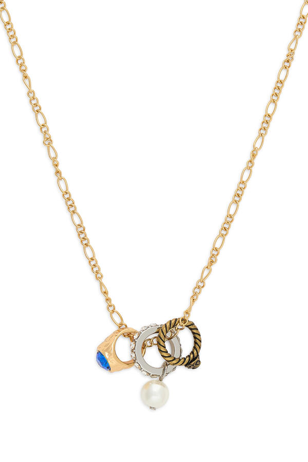 Vintage Charm Necklace, Brass & Charms