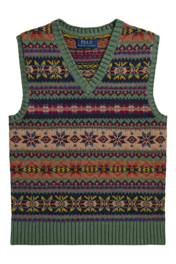 Kids Fair Isle Cotton-Blend Sleeveless Jumper