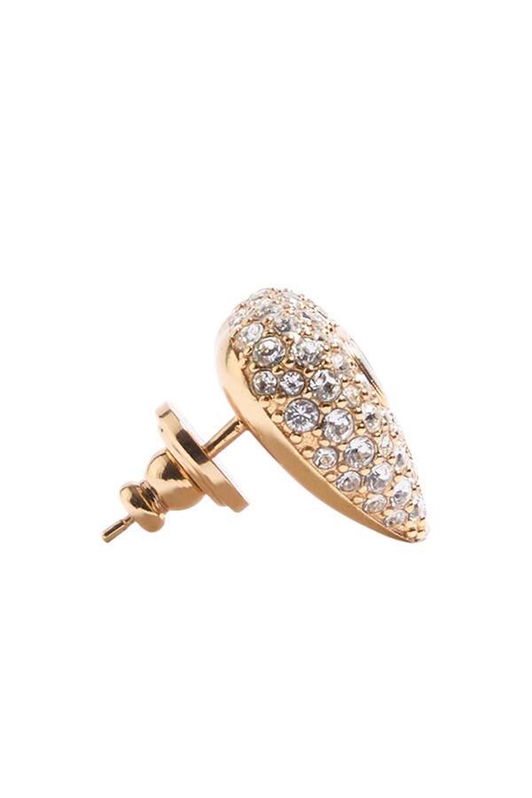 Crystal Heart VLogo Clip-On Earrings