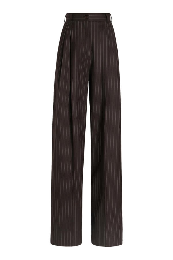 Pinstripe Wool Trousers