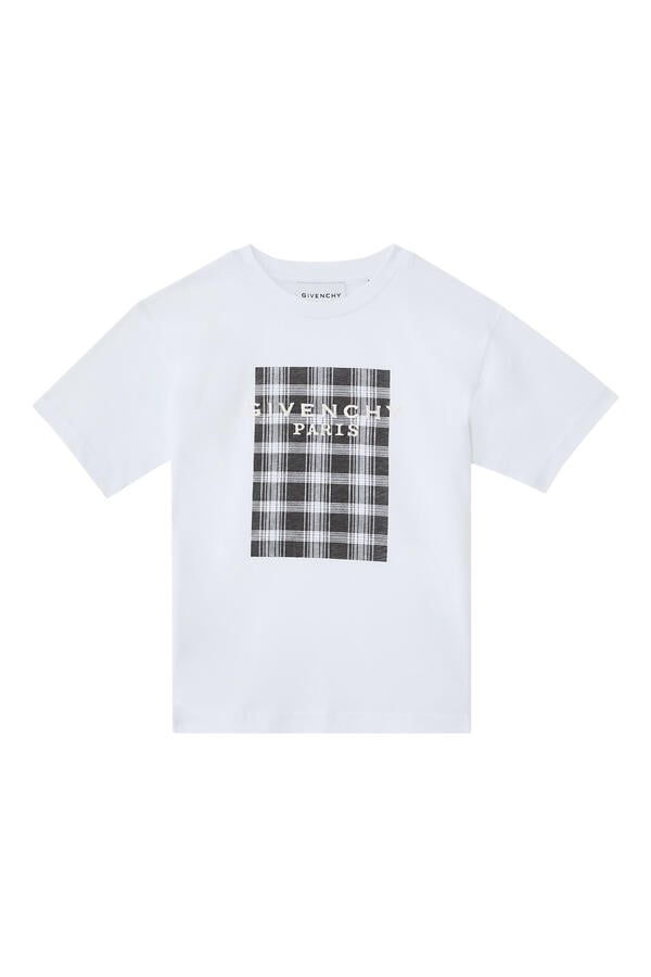 Kids Logo Check-Print T-Shirt