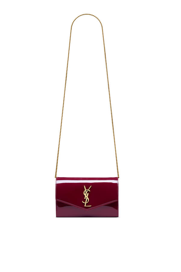 Uptown Chain Wallet in Patent Leather