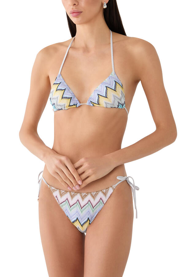  Mare Lace Raschel Zig Zag Triangle Bikini Set