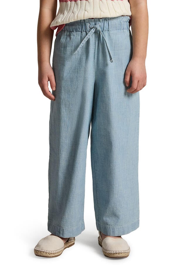 Kids Pony-Embroidered Wide-Leg Trousers
