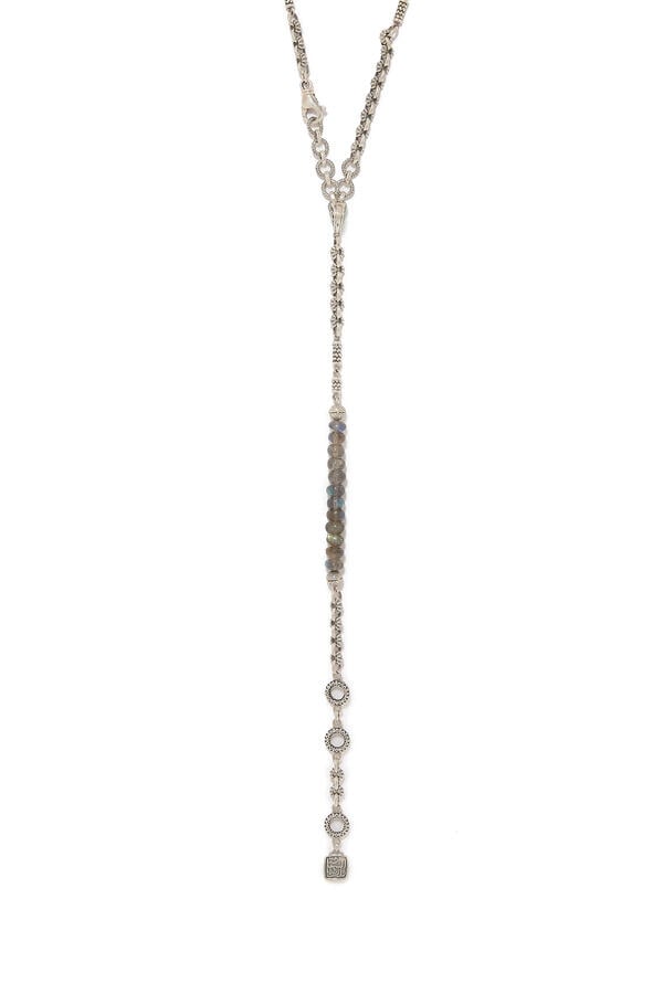 Multi-Way Contentment Necklace, Sterling Silver and Cabouchon Labradorite