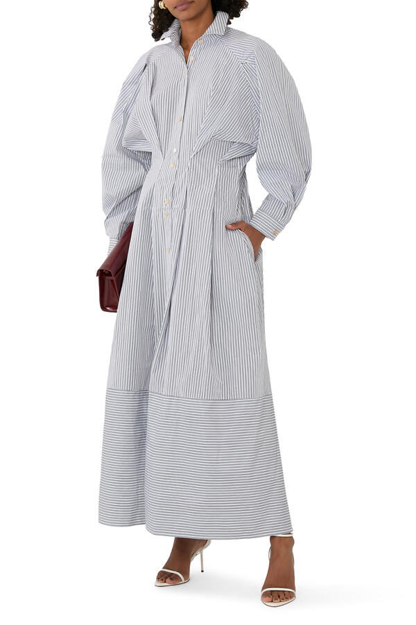 Vessel Striped Midi Dress