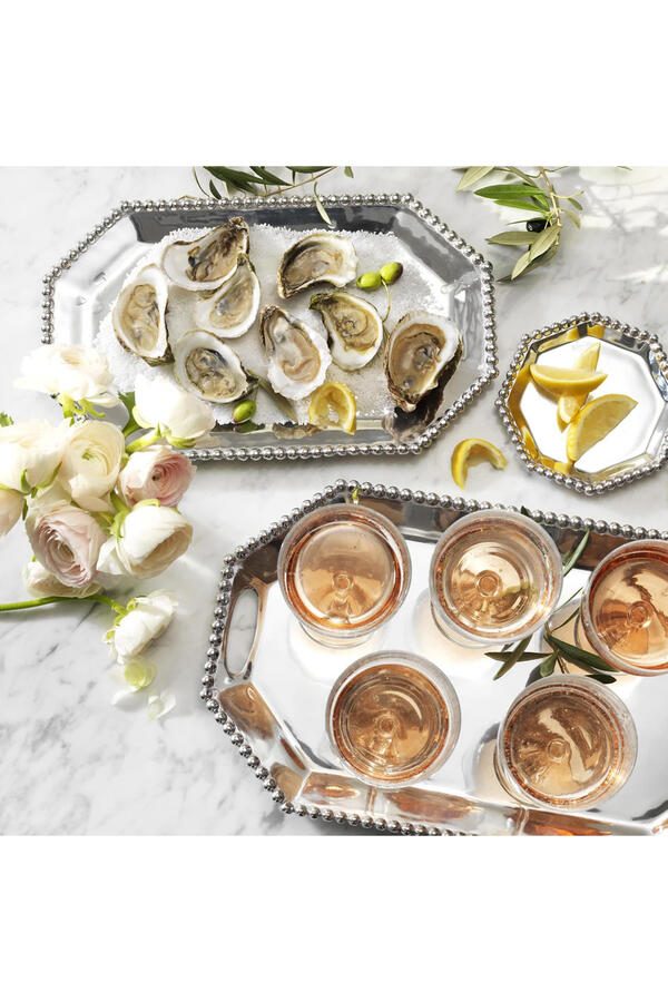 Large Rectangular Octagonal Pearled Tray