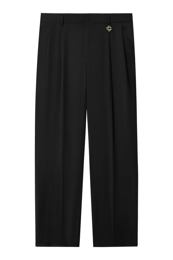 Pleated Straight-Leg Trousers
