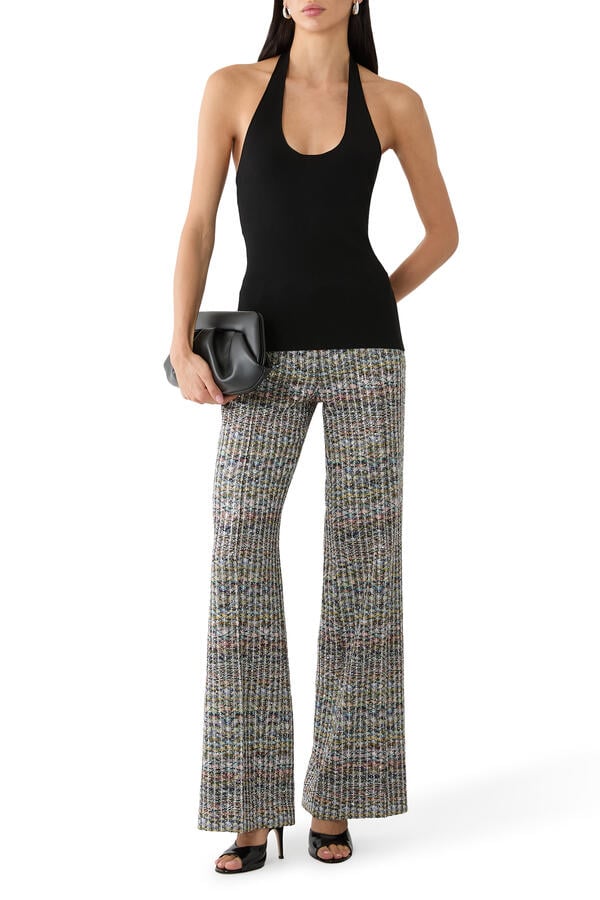 Tailored Viscose Lamé Sequin Trousers