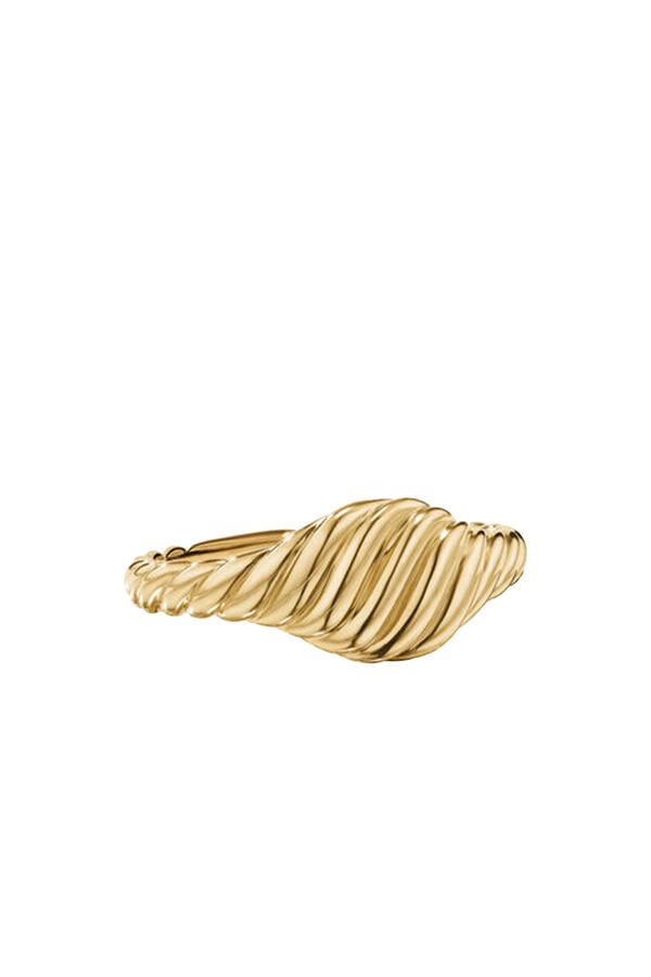 Mini Cable Pinky Ring, 18k Yellow Gold
