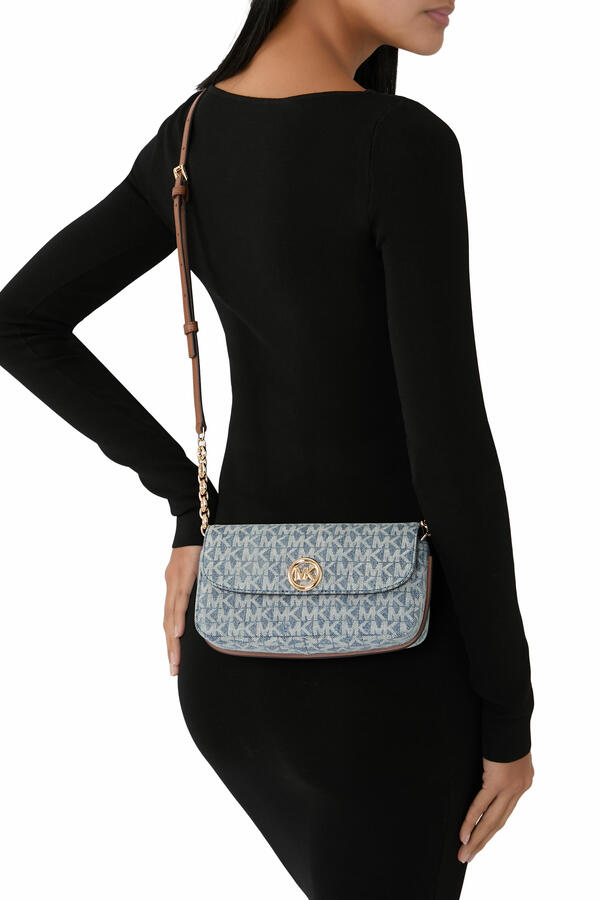 Nolita Small Logo Jacquard Denim Crossbody Bag