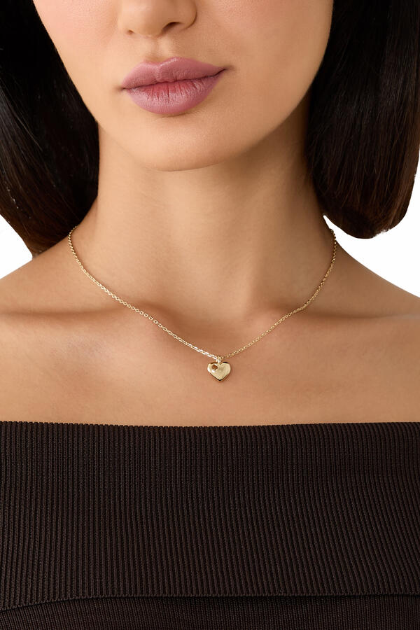 Heart and Spade Pendant Necklace, Cubic Zirconia & Brass