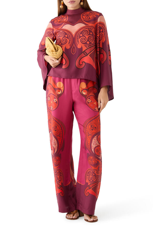 Club Printed Wide-Leg Pants