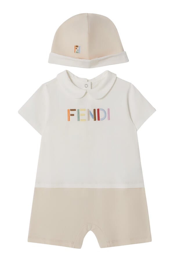 Kids Logo-Embroidered Romper Set