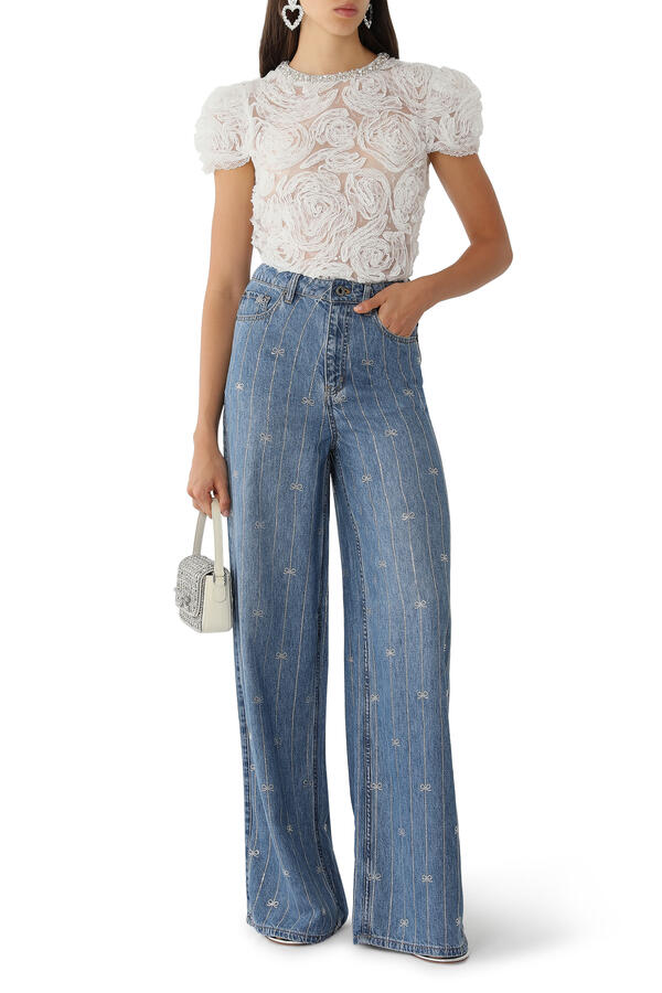 Rhinestone Stripe Jeans