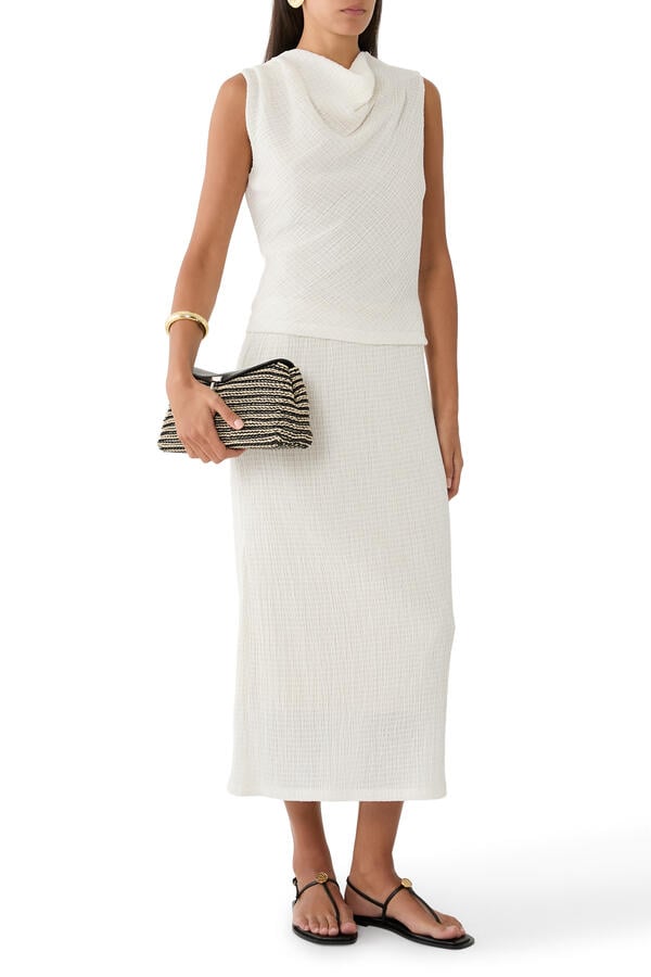  Shadow Grid Midi Skirt