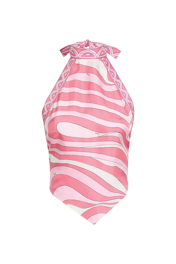 Marmo Silk Foulard Scarf Top 